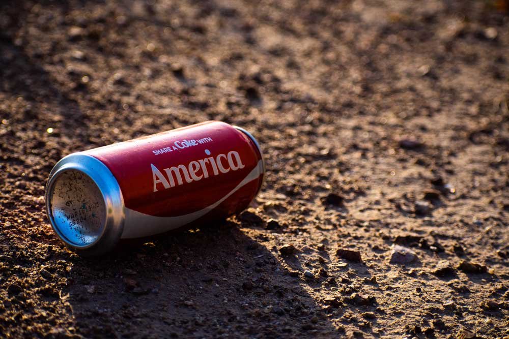 America branded soda can
